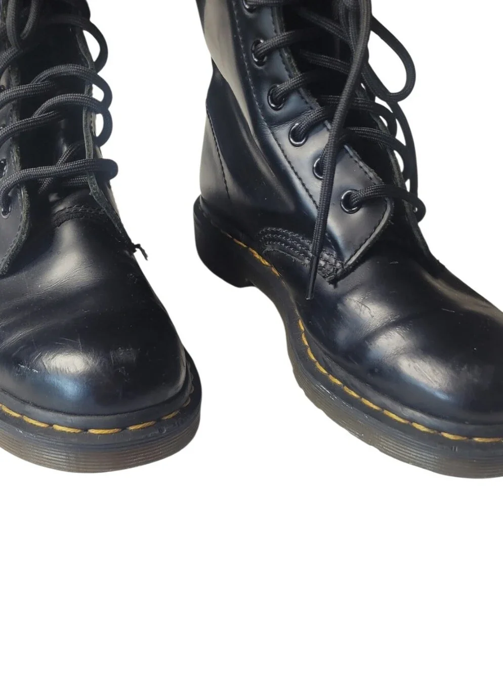 Dr. Martens Boots Women's Size 8 1460 Slip Resistant Combat Black Leather